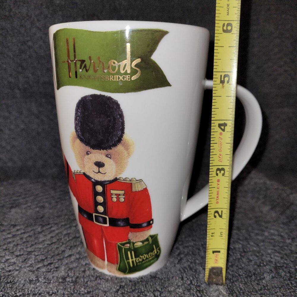 Harrods Knightsbridge Mug, Teddy Bear in uniform on both sides Tall 6" - Picture 7 of 8